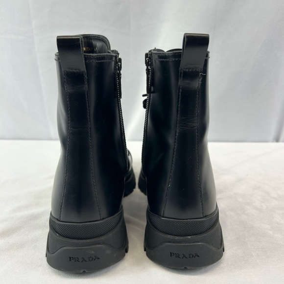 Prada Spazzaloto Leather Combat Boots - Picture 9 of 13